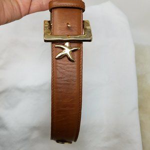 Talbot's nautical trim leather belt M cognac
